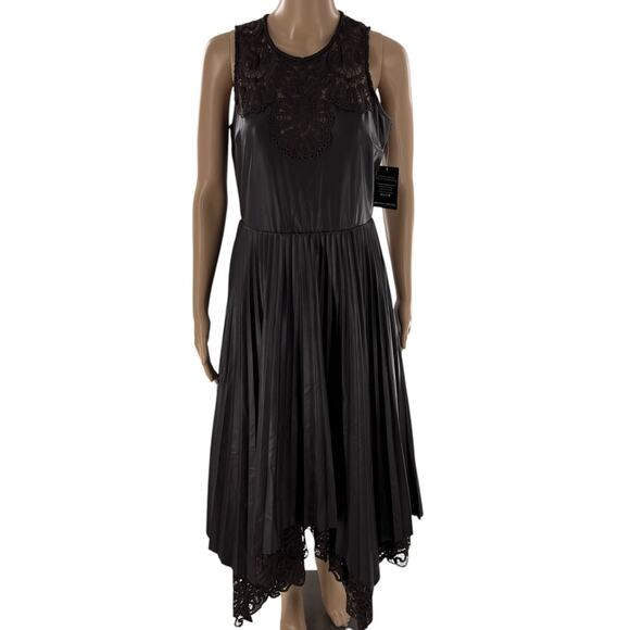 Boston Proper Brown Sleeveless Faux Leather Midi Dress - Picture 4 of 12